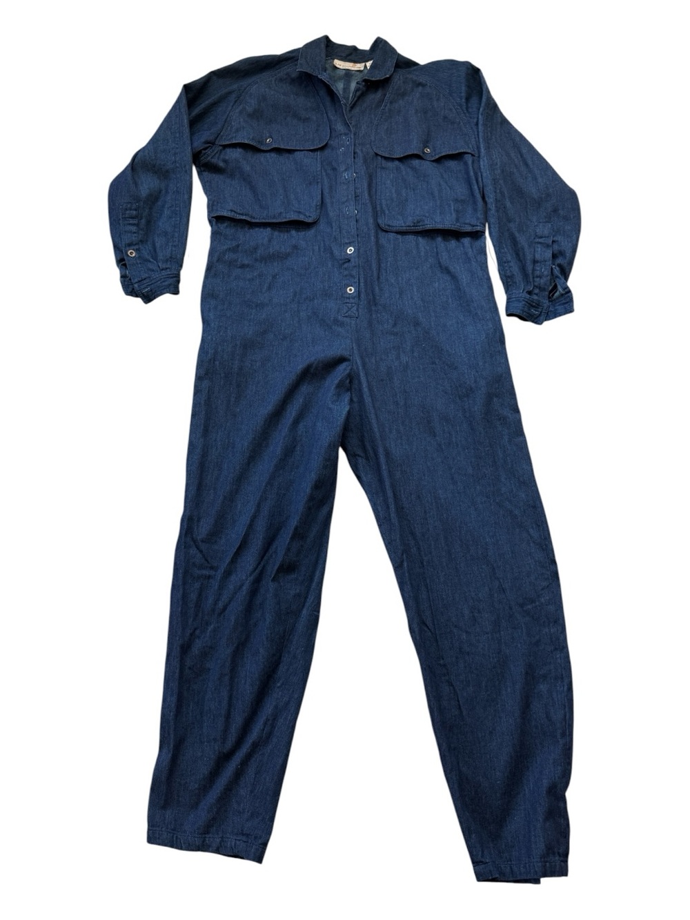 80’s vintage Liz Claiborne Dark Blue Denim Button-Front Jumpsuit